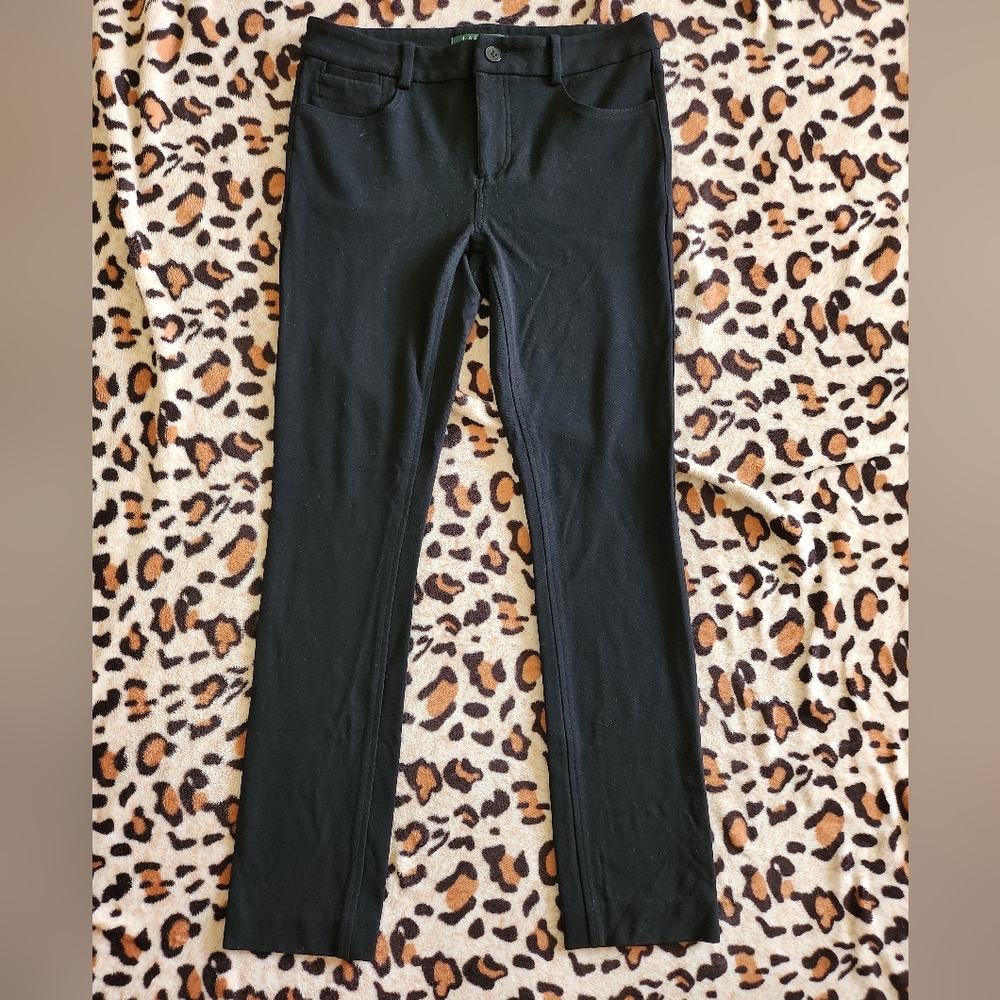 Lauren Ralph Lauren Black Rayon Slim straight mid rise pants size US 4P